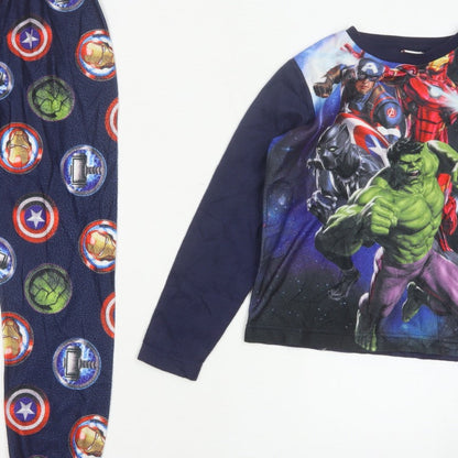 Avengers Boys Multicoloured 10 Years Long Sleeve Fleece Pyjama Set
