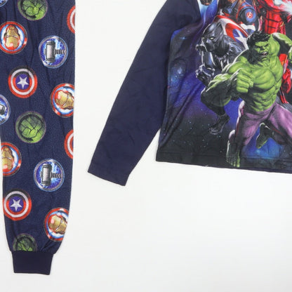 Avengers Boys Multicoloured 10 Years Long Sleeve Fleece Pyjama Set