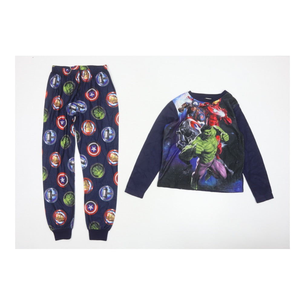Avengers Boys Multicoloured 10 Years Long Sleeve Fleece Pyjama Set