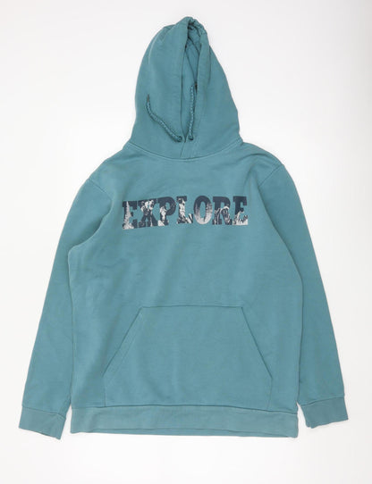 Mountain Warehouse Men’s Blue M Pullover Hoodie Explore Graphic
