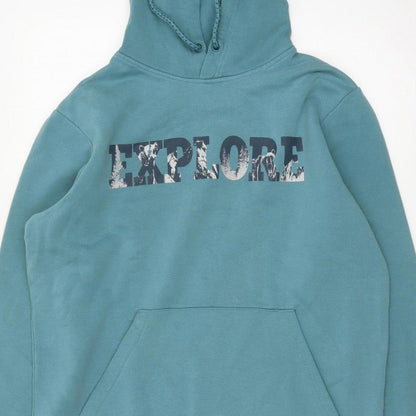 Mountain Warehouse Men’s Blue M Pullover Hoodie Explore Graphic