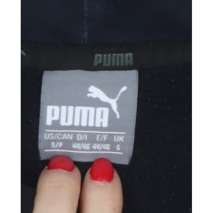 Puma Men’s Black S Pullover Hoodie Logo Fleece Kangaroo Pocket