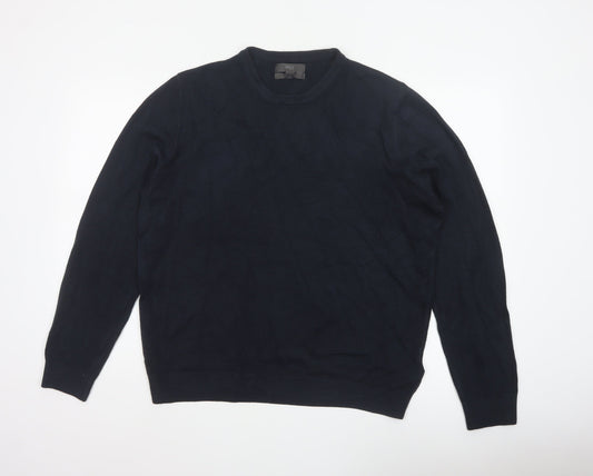 Back view of Marks and Spencer Men Blue L Cashmilon Crew Neck jumper