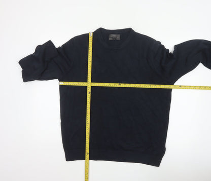 Marks and Spencer Men Blue L Cashmilon Crew Neck Pullover Jumper