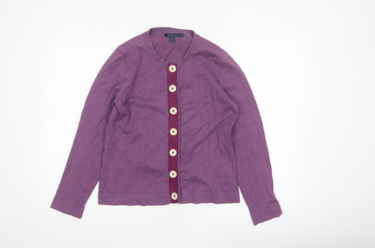Brower Women’s Purple Cotton Blend Button Cardigan Size S Vintage