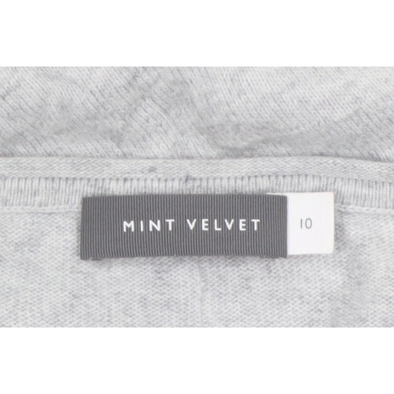 Mint Velvet Women’s Grey Star V-Neck Knit Jumper Size 10