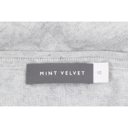 Mint Velvet Women’s Grey Star V-Neck Knit Jumper Size 10