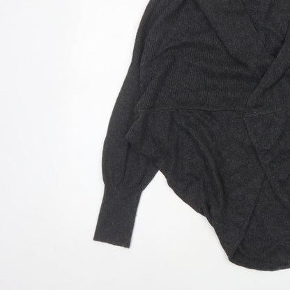 Autograph Women’s Grey UK 14 Wrap Cardigan Cashmere Blend Knit