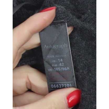 Autograph Women’s Grey UK 14 Wrap Cardigan Cashmere Blend Knit