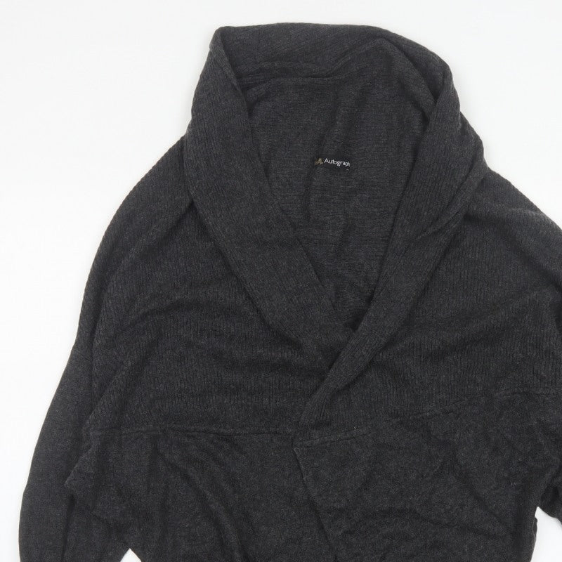 Autograph Women’s Grey UK 14 Wrap Cardigan Cashmere Blend Knit