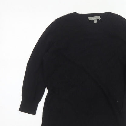 Oasis Women Black S Cable-Knit Crew Neck Balloon Sleeve Jumper