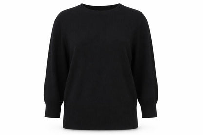 Oasis Women Black S Cable-Knit Crew Neck Balloon Sleeve Jumper