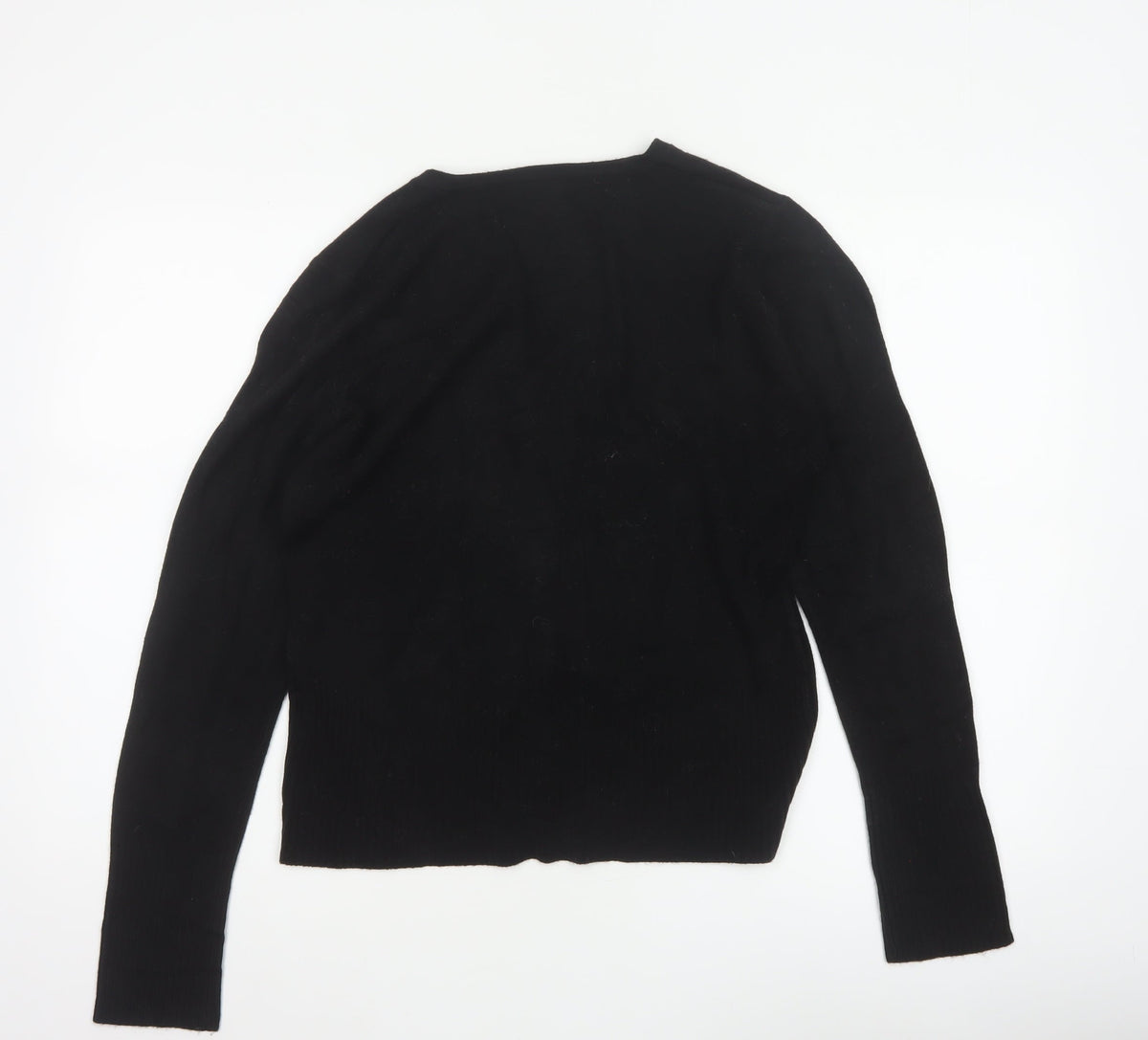Debenhams Women Black Size 16 V-Neck Button Knit Cardigan