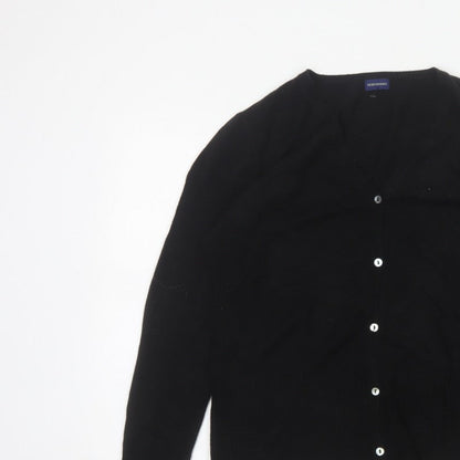Debenhams Women Black Size 16 V-Neck Button Knit Cardigan