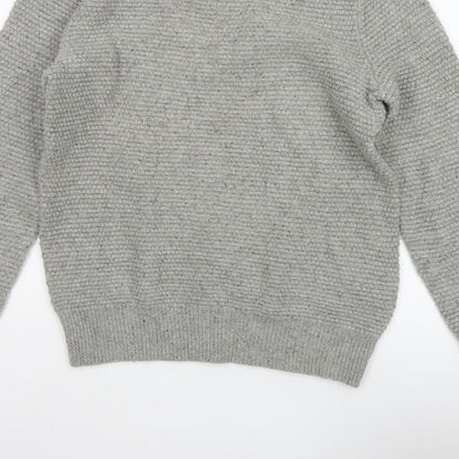 GAP Mens Grey Lambswool Blend Chunky Knit Crew Neck Pullover Jumper M