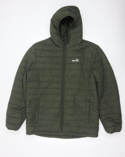 Peter Storm Men's Green M Hooded Quilted Puffer Jacket Full Zip