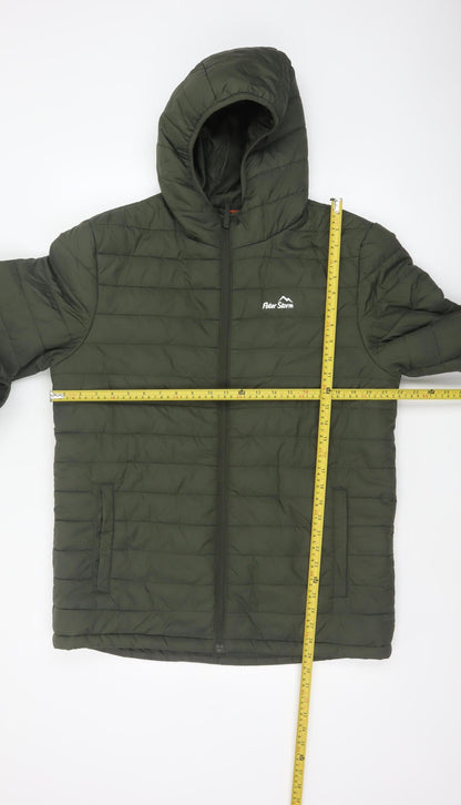 Peter Storm Men's Green M Hooded Quilted Puffer Jacket Full Zip