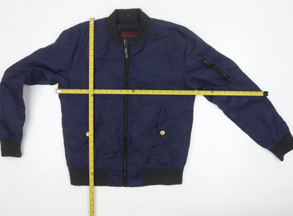 Gotcha Men’s Blue Small Nylon Insulated Bomber Jacket Full Zip