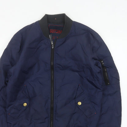 Gotcha Men’s Blue Small Nylon Insulated Bomber Jacket Full Zip
