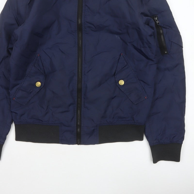Gotcha Men’s Blue Small Nylon Insulated Bomber Jacket Full Zip
