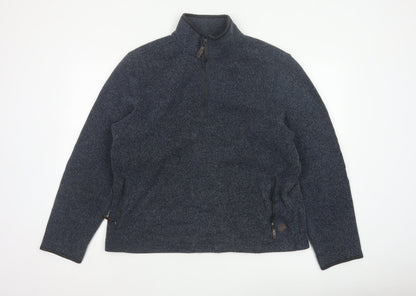 Blue Harbour Men’s Blue L 1/4 Zip Fleece Sweatshirt Pockets