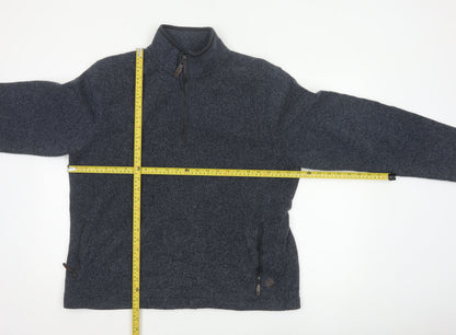 Blue Harbour Men’s Blue L 1/4 Zip Fleece Sweatshirt Pockets