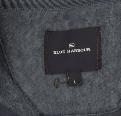 Blue Harbour Men’s Blue L 1/4 Zip Fleece Sweatshirt Pockets