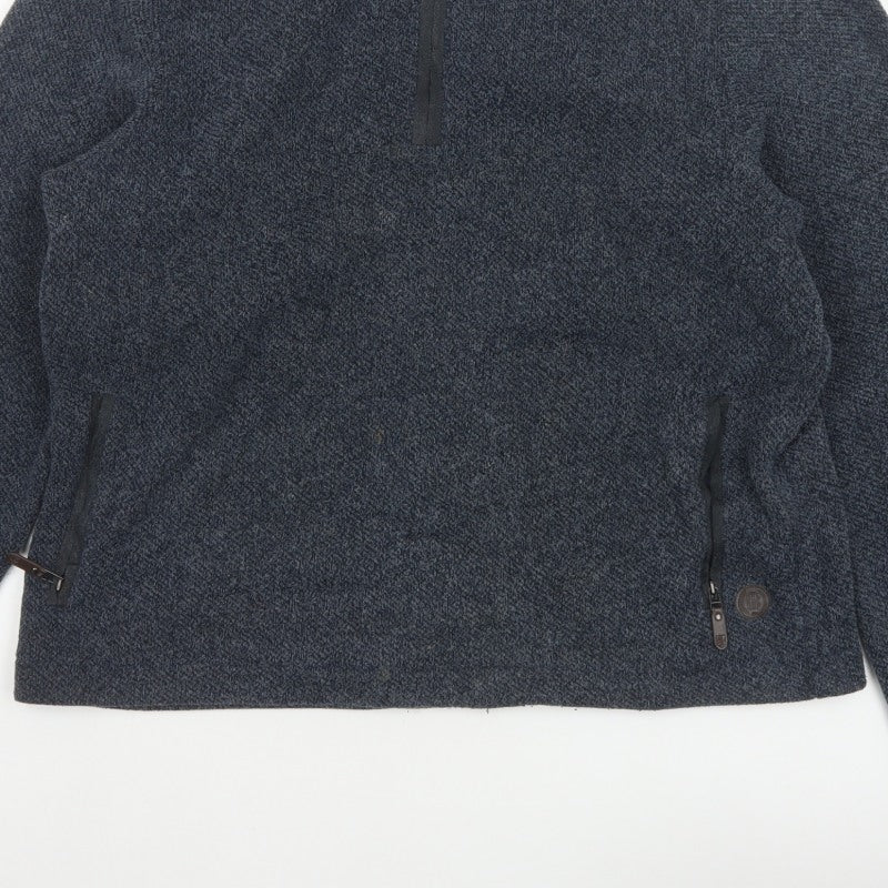 Blue Harbour Men’s Blue L 1/4 Zip Fleece Sweatshirt Pockets