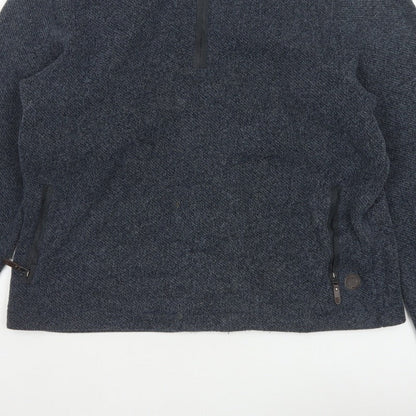 Blue Harbour Men’s Blue L 1/4 Zip Fleece Sweatshirt Pockets