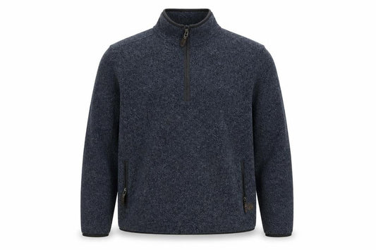Blue Harbour Men’s Blue L 1/4 Zip Fleece Sweatshirt Pockets