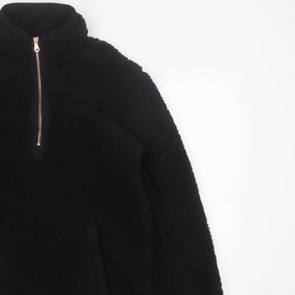 Nutmeg Women Black Size 8/10 Fleece Half Zip Pullover Sweatshirt