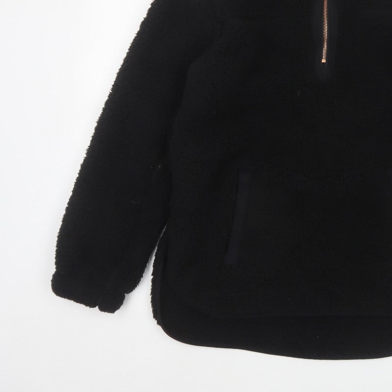 Nutmeg Women Black Size 8/10 Fleece Half Zip Pullover Sweatshirt