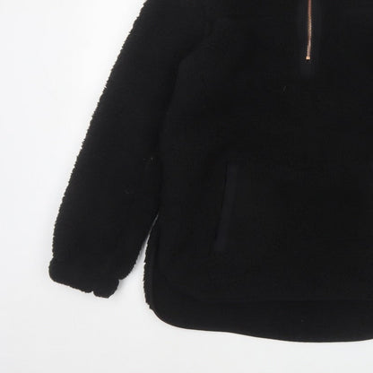 Nutmeg Women Black Size 8/10 Fleece Half Zip Pullover Sweatshirt