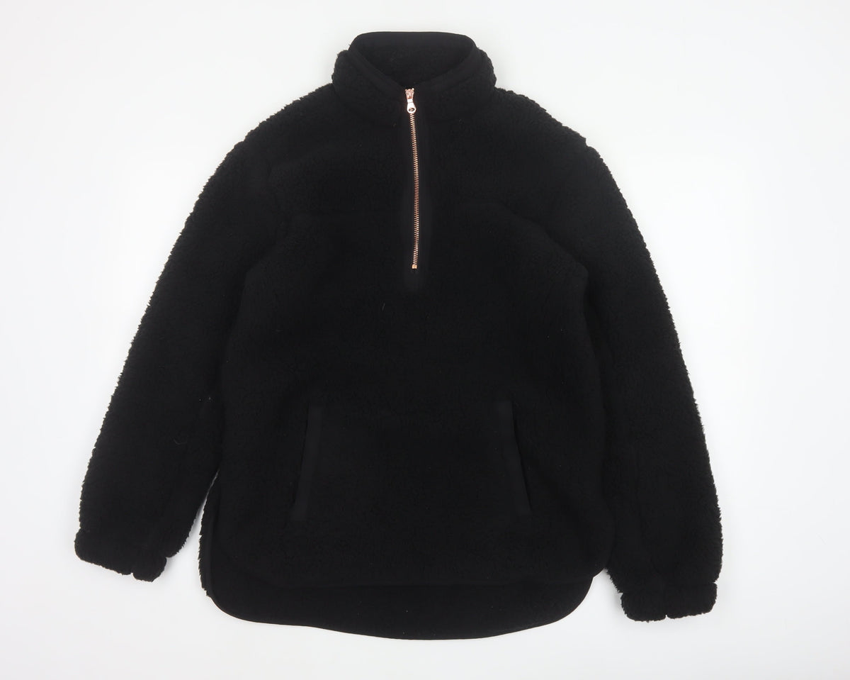 Nutmeg Women Black Size 8/10 Fleece Half Zip Pullover Sweatshirt