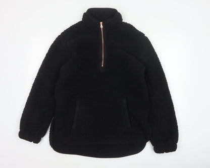Nutmeg Women Black Size 8/10 Fleece Half Zip Pullover Sweatshirt