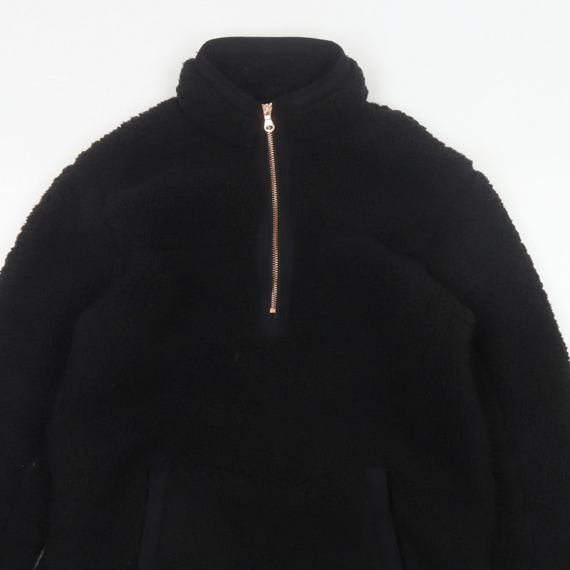 Nutmeg Women Black Size 8/10 Fleece Half Zip Pullover Sweatshirt