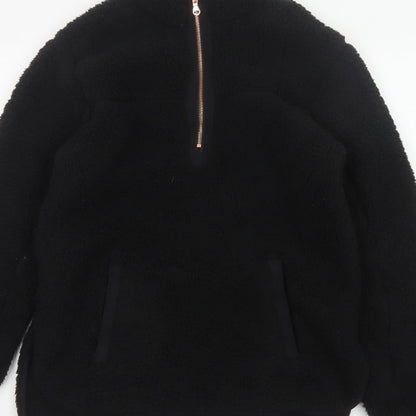 Nutmeg Women Black Size 8/10 Fleece Half Zip Pullover Sweatshirt