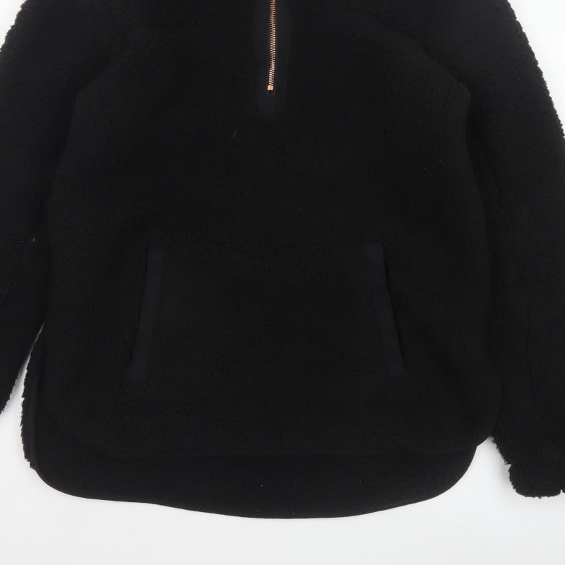 Nutmeg Women Black Size 8/10 Fleece Half Zip Pullover Sweatshirt