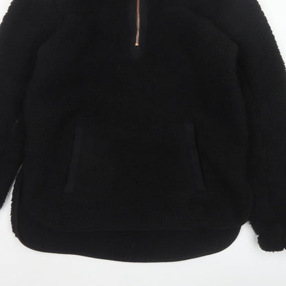 Nutmeg Women Black Size 8/10 Fleece Half Zip Pullover Sweatshirt