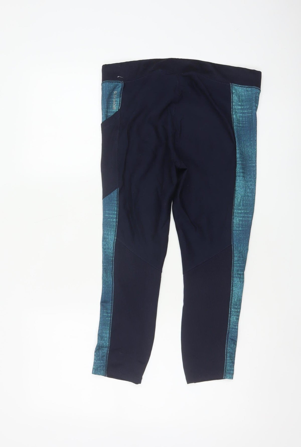 Decathlon Womens Blue L Gym Training Colourblock Pocket Leggings