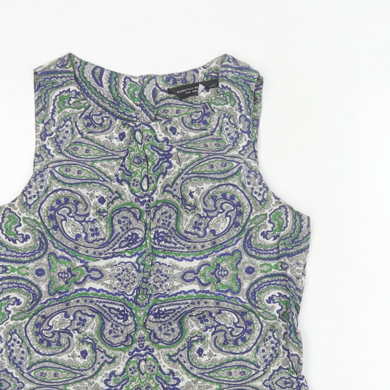 Dorothy Perkins Women Multicoloured Paisley Sleeveless Blouse UK 12