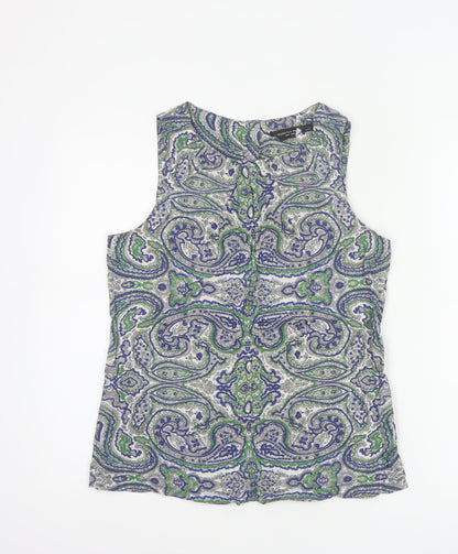 Dorothy Perkins Women Multicoloured Paisley Sleeveless Blouse UK 12