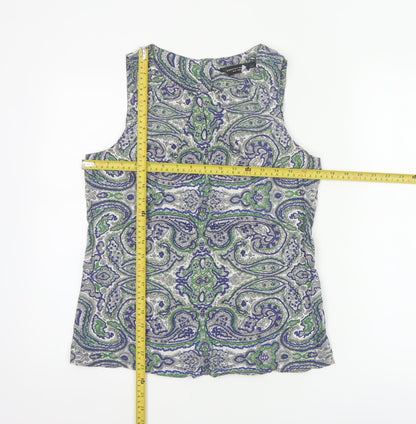 Dorothy Perkins Women Multicoloured Paisley Sleeveless Blouse UK 12