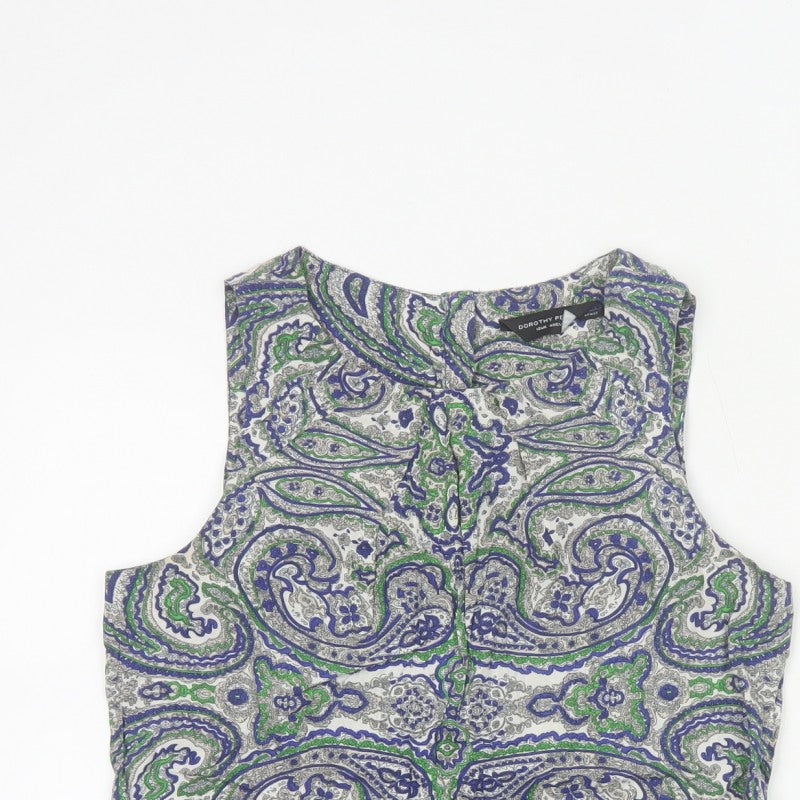 Dorothy Perkins Women Multicoloured Paisley Sleeveless Blouse UK 12