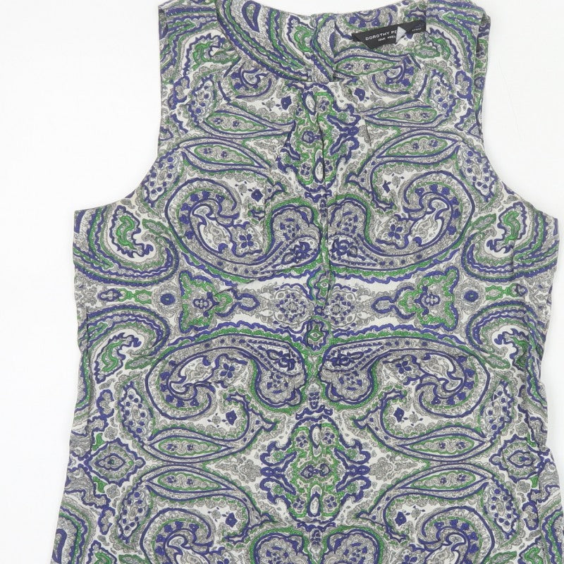 Dorothy Perkins Women Multicoloured Paisley Sleeveless Blouse UK 12
