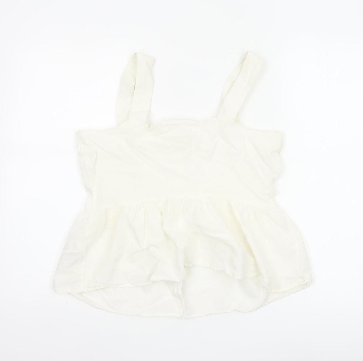 Marks and Spencer Women White UK 12 Cotton Linen Button Camisole Blouse