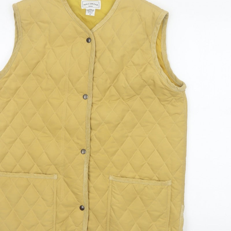New Contal Roma Men Yellow M Quilted Cotton Waistcoat Padded