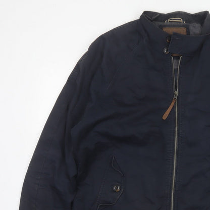 Next Men’s Blue XL Cotton Bomber Jacket Full Zip Lined