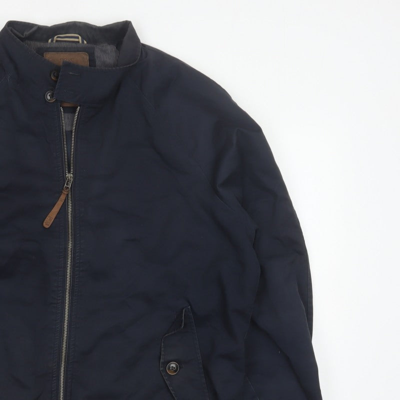 Next Men’s Blue XL Cotton Bomber Jacket Full Zip Lined