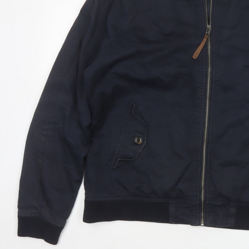 Next Men’s Blue XL Cotton Bomber Jacket Full Zip Lined